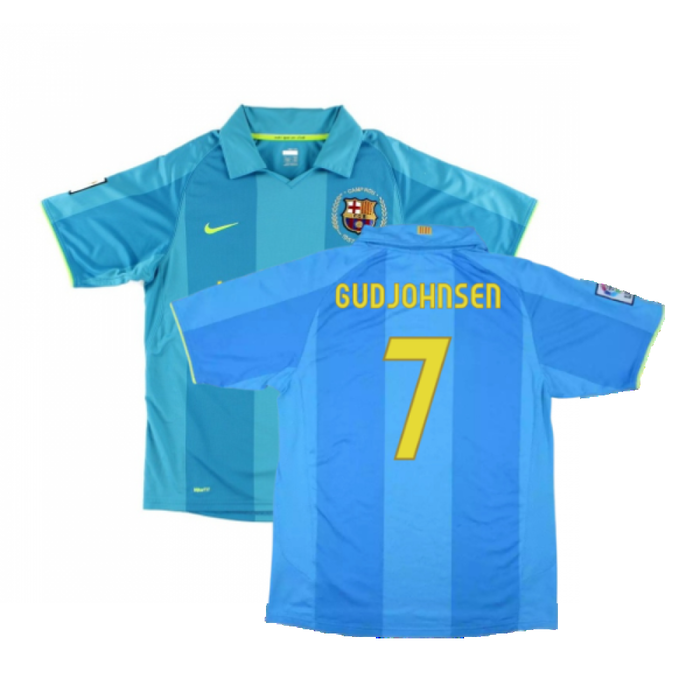 Barcelona 2007-08 Away Shirt (XXL) (Excellent) (Gudjohnsen 7)