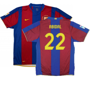 Barcelona 2007-08 Home Shirt (S) (Excellent) (Abidal 22)_0