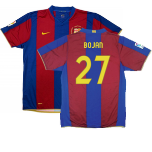 Barcelona 2007-08 Home Shirt (S) (Excellent) (Bojan 27)_0