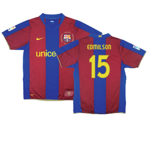 Barcelona 2007-08 Home Shirt (S) (Excellent) (Edmilson 15)_0