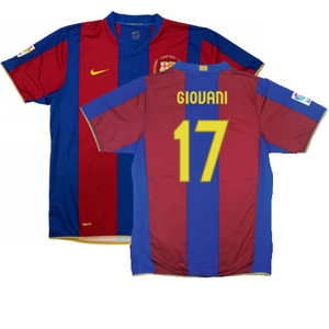 Barcelona 2007-08 Home Shirt (S) (Excellent) (Giovani 17)_0