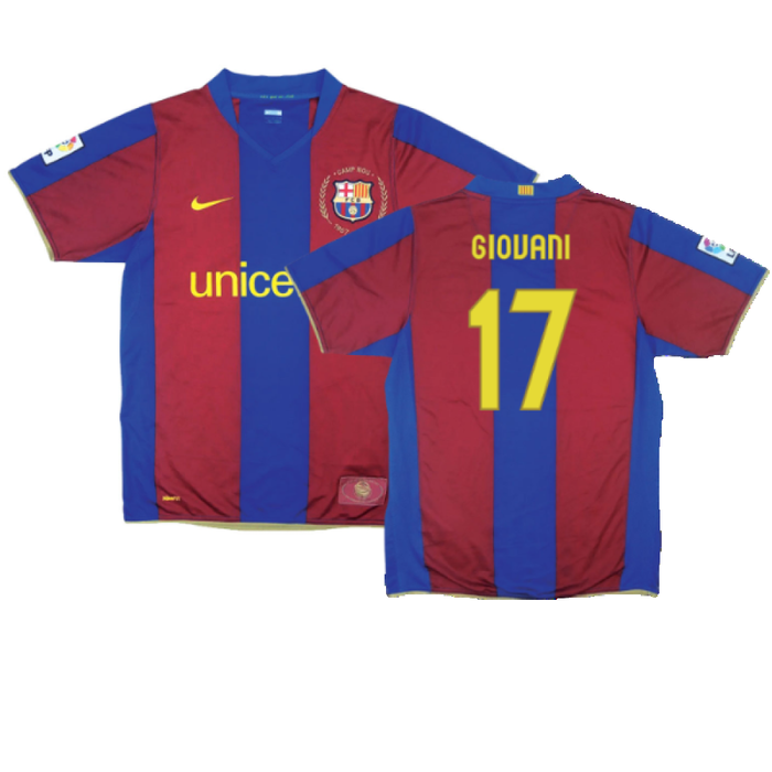 Barcelona 2007-08 Home Shirt (XL) (Excellent) (Giovani 17)