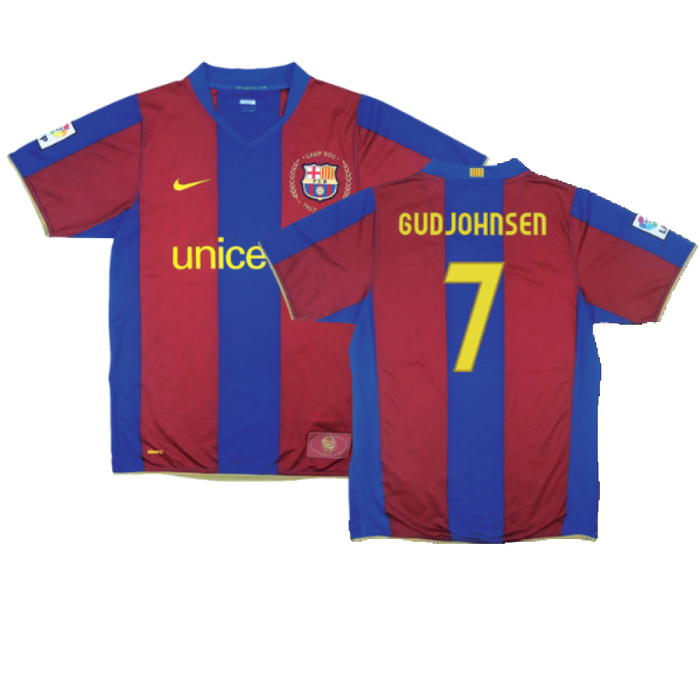 Barcelona 2007-08 Home Shirt (XL) (Excellent) (Gudjohnsen 7)