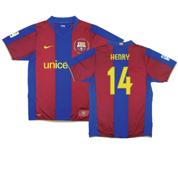 Barcelona 2007-08 Home Shirt (L) (Excellent) (Henry 14)