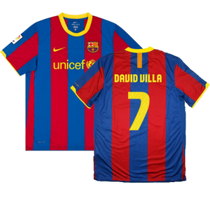 Barcelona 2010-11 Home Shirt (L) (Very Good) (David Villa 7)_0