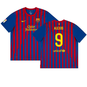 Barcelona 2011-12 Home Shirt (S) (Very Good) (Alexis 9)_0