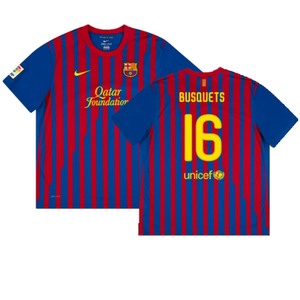 Barcelona 2011-12 Home Shirt (S) (Good) (Busquets 16)_0