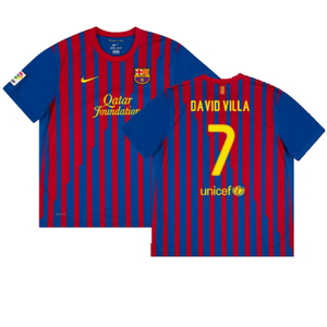 Barcelona 2011-12 Home Shirt (L) (Excellent) (David Villa 7)_0