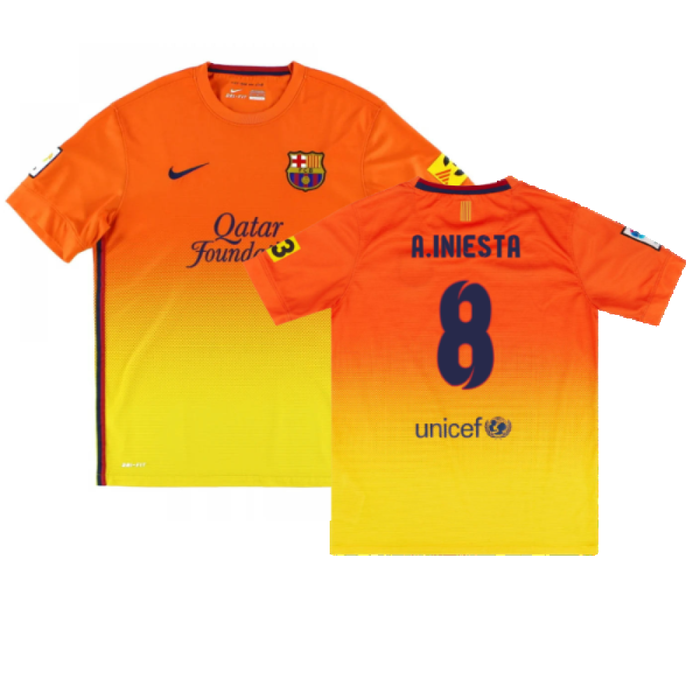 Barcelona 2012-13 Away Shirt (XL) (Very Good) (A.Iniesta 8)