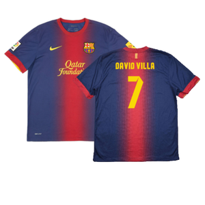 Barcelona 2012-13 Home Shirt (XL) (Excellent) (David Villa 7)_0