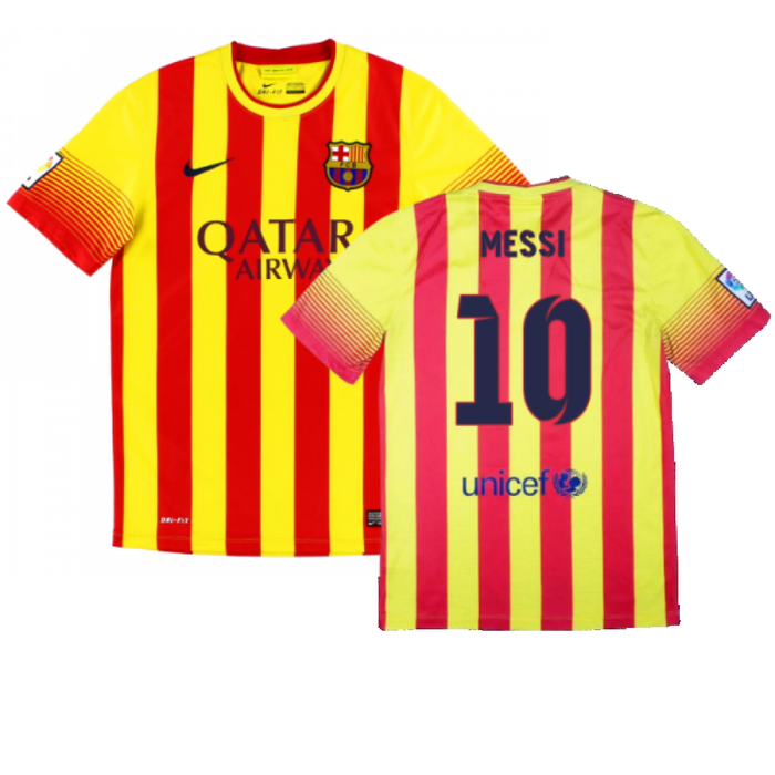 Barcelona 2013-14 Away Shirt (S) (Excellent) (Messi 10)