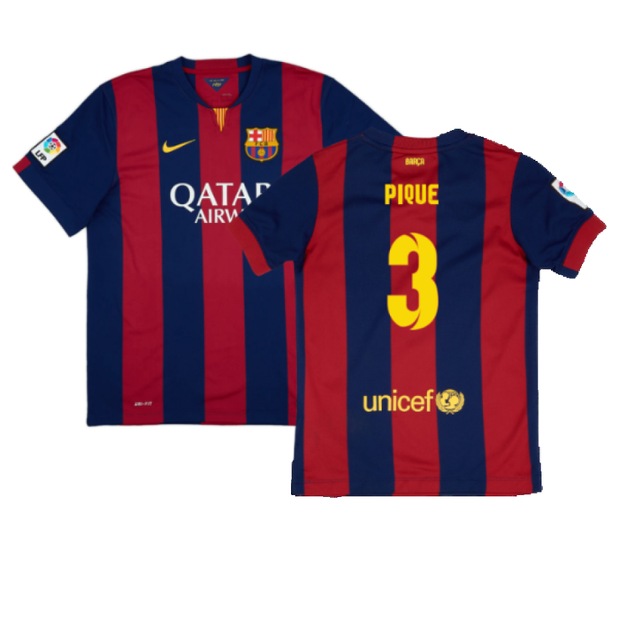 Barcelona 2014-15 home shirt (L) (Mint) (Pique 3)