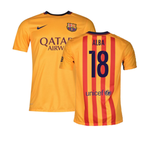 Barcelona 2015-16 Away Shirt (L) Suarez #9 (Excellent) (Alba 18)_0