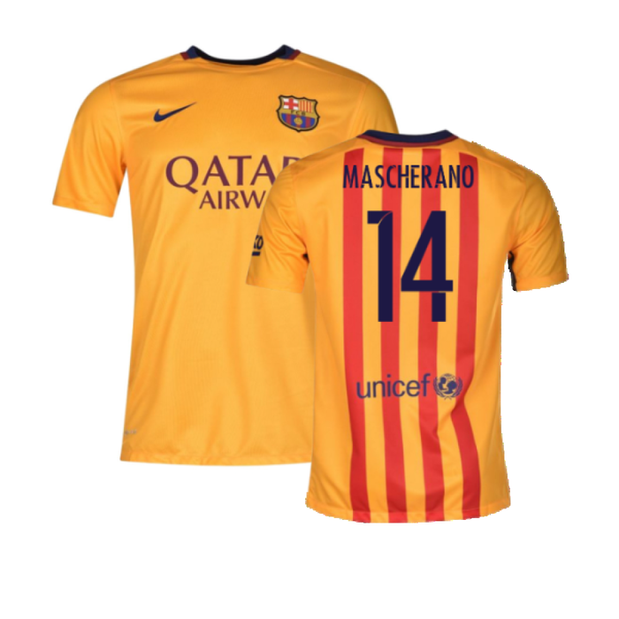 Barcelona 2015-16 Away Shirt (2XL) (Good) (Mascherano 14)