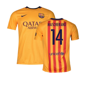 Barcelona 2015-16 Away Shirt (2XL) (Mint) (Mascherano 14)_0