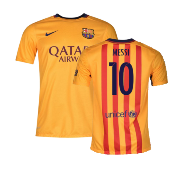 Barcelona 2015-16 Away Shirt (L) Suarez #9 (Excellent) (Messi 10)