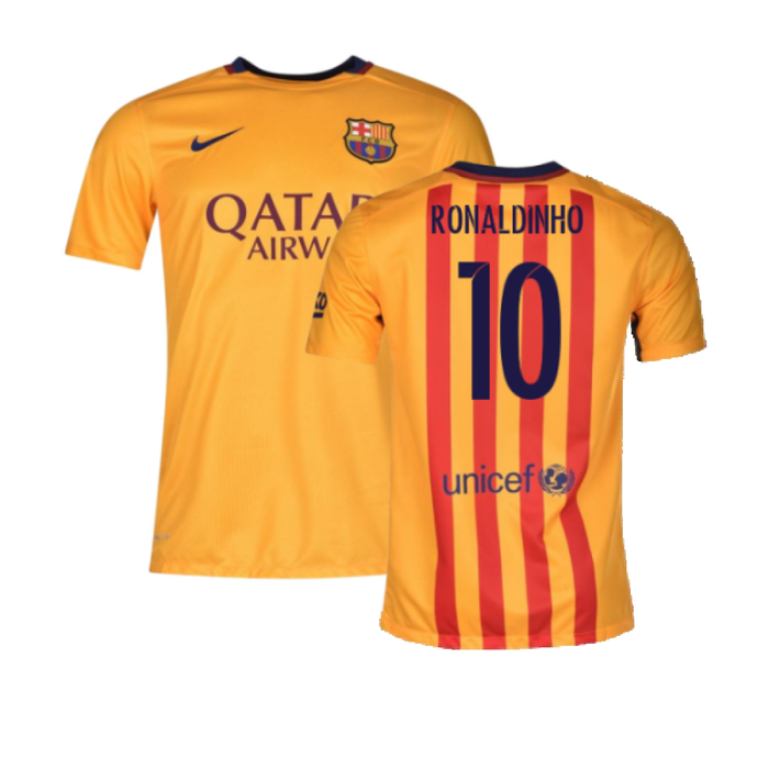 Barcelona 2015-16 Away Shirt (MB) (Mint) (Ronaldinho 10)