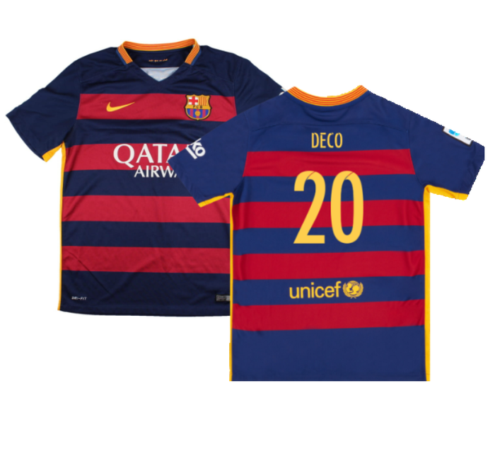 Barcelona 2015-16 Home Shirt (2XL) (Mint) (Deco 20)