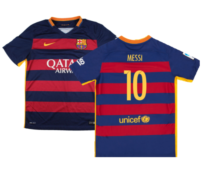 Barcelona 2015-16 Home Shirt (2XL) (Mint) (Messi 10)