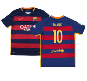 Barcelona 2015-16 Home Shirt (2XL) (Mint) (Rivaldo 10)_0