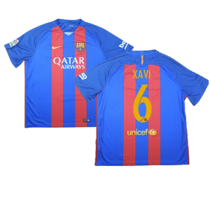 Barcelona 2016-17 Home Shirt (S) (Xavi 6) (Good)_0