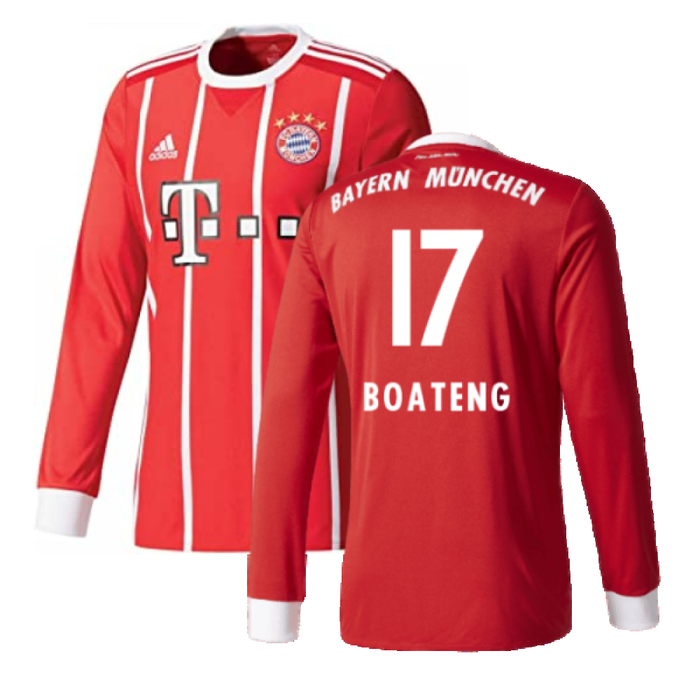 Bayern Munich 2017-18 Home Long Sleeve Shirt (XL) (Excellent) (Boateng 17)