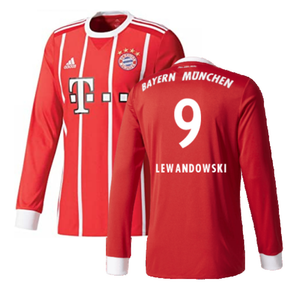 Bayern Munich 2017-18 Home Long Sleeve Shirt (XL) (Excellent) (Lewandowski 9)_0