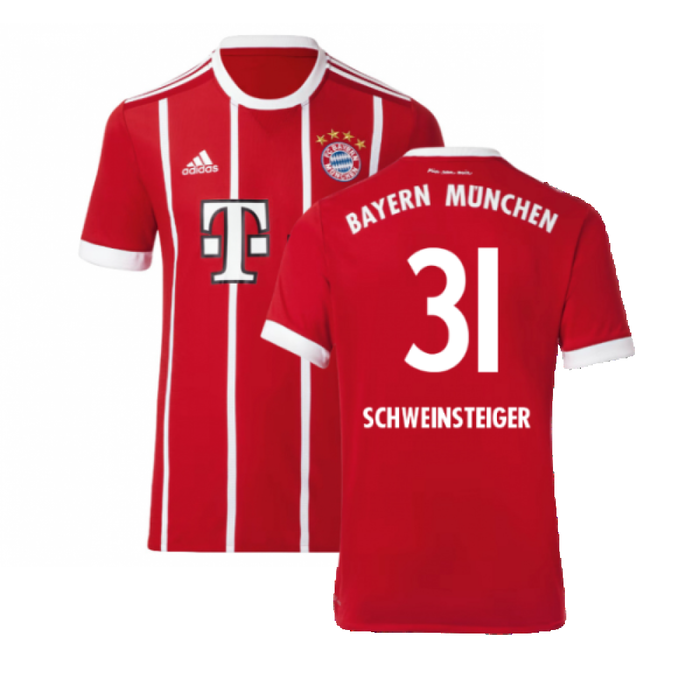 Bayern Munich 2017-18 Home Shirt (Excellent) (Schweinsteiger 31)