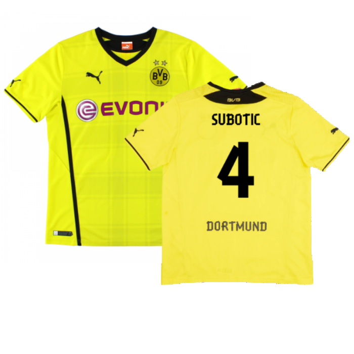 Borussia Dortmund 2013-14 Home Shirt (XL) (Very Good) (Subotic 4)