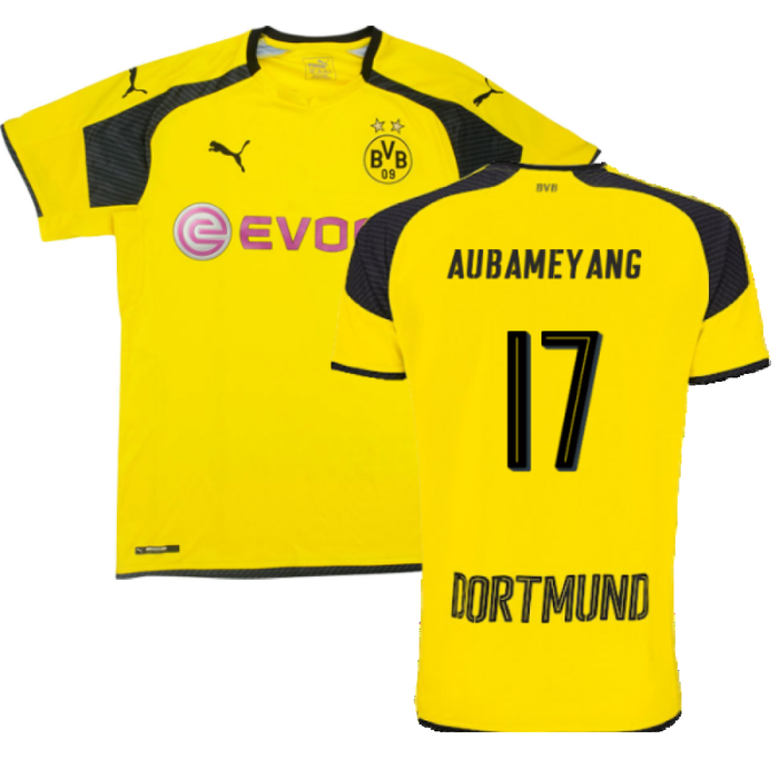 Borussia Dortmund 2016-17 European Home Shirt (L) (Mint) (Aubameyang 17)