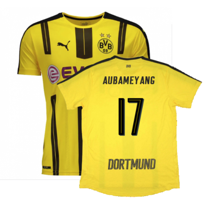 Borussia Dortmund 2016-17 Home Shirt (L) (Excellent) (Aubameyang 17)