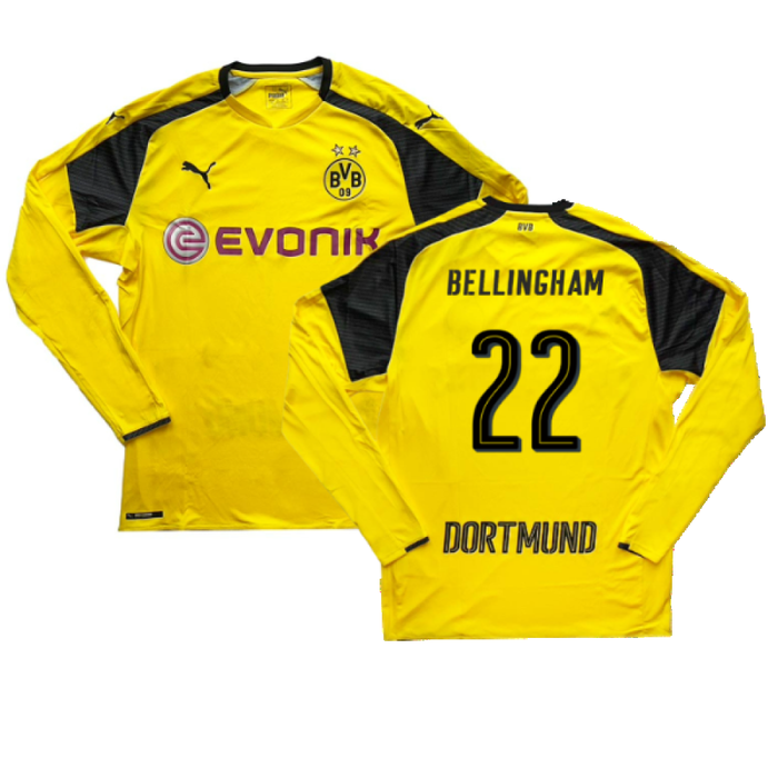 Borussia Dortmund 2016-17 Long Sleeve European Home Shirt (L) (Bellingham 22) (Excellent)