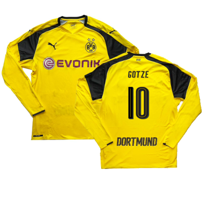 Borussia Dortmund 2016-17 Long Sleeve European Home Shirt (L) (Gotze 10) (Excellent)