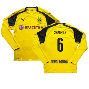 Borussia Dortmund 2016-17 Long Sleeve European Home Shirt (L) (Sammer 6) (Excellent)_0