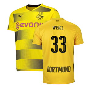 Borussia Dortmund 2017-18 Home Shirt (S) (Very Good) (Weigl 33)_0