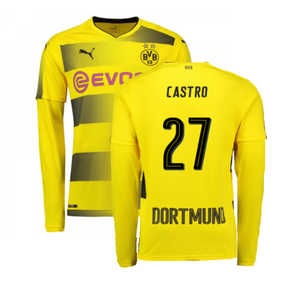 Borussia Dortmund 2017-18 Long Sleeve Home Shirt (S) (Excellent) (Castro 27)_0