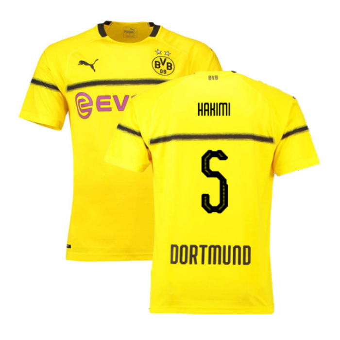 Borussia Dortmund 2018-19 European/Cup Home Shirt (L) (Very Good) (Hakimi 5)