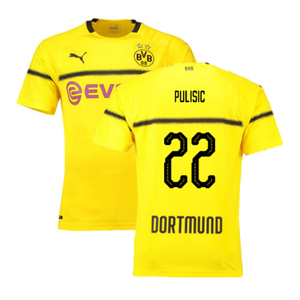 Borussia Dortmund 2018-19 European/Cup Home Shirt (L) (Very Good) (Pulisic 22)_0