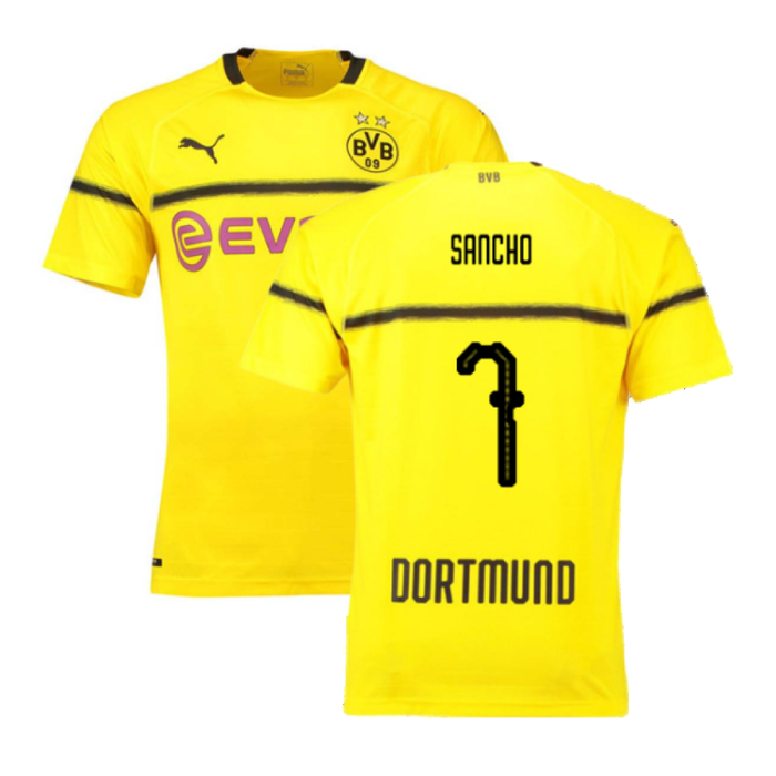 Borussia Dortmund 2018-19 European/Cup Home Shirt (L) (Very Good) (Sancho 7)