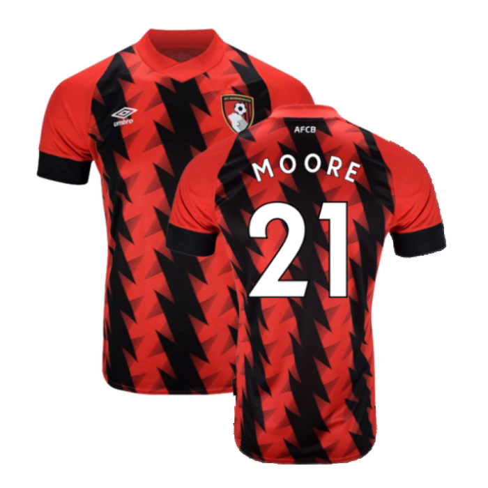 Bournemouth 2022-23 Home Shirt (Sponsorless) (XL) (MOORE 21) (Excellent)