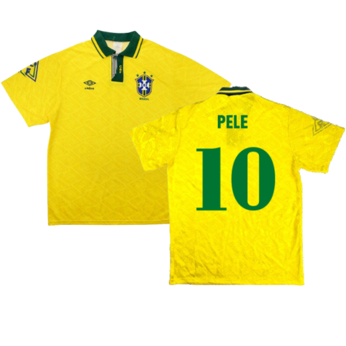 Brazil 1991-93 Home Shirt (S) (Good) (Pele 10)