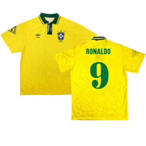 Brazil 1991-93 Home Shirt (S) (Good) (Ronaldo 9)_0