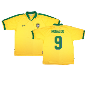 Brazil 1997-98 Home Shirt (XL) (Very Good) (RONALDO 9)_0