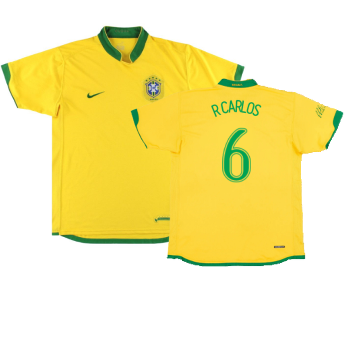 Brazil 2006-08 Home Shirt (L) (Excellent) (R Carlos 6)