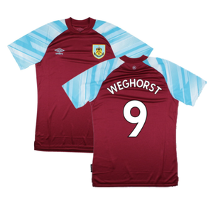 Burnley 2021-22 Home Shirt (Sponsorless) (M) (WEGHORST 9) (Mint)_0