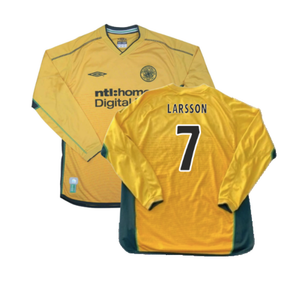 Celtic 2002-2003 Long Sleeve Away Shirt (Excellent) (Larsson 7)_0