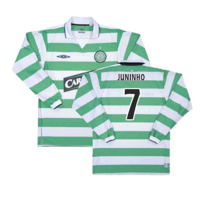 Celtic 2004-05 Home Long Sleeve Shirt (XXL) (Excellent) (Juninho 7)