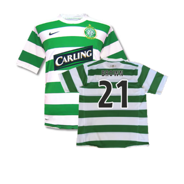 Celtic 2007-08 Home Shirt (M) (Good) (Brown 21)