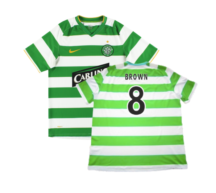 Celtic 2008-10 Home Shirt (M) (Good) (Brown 8)