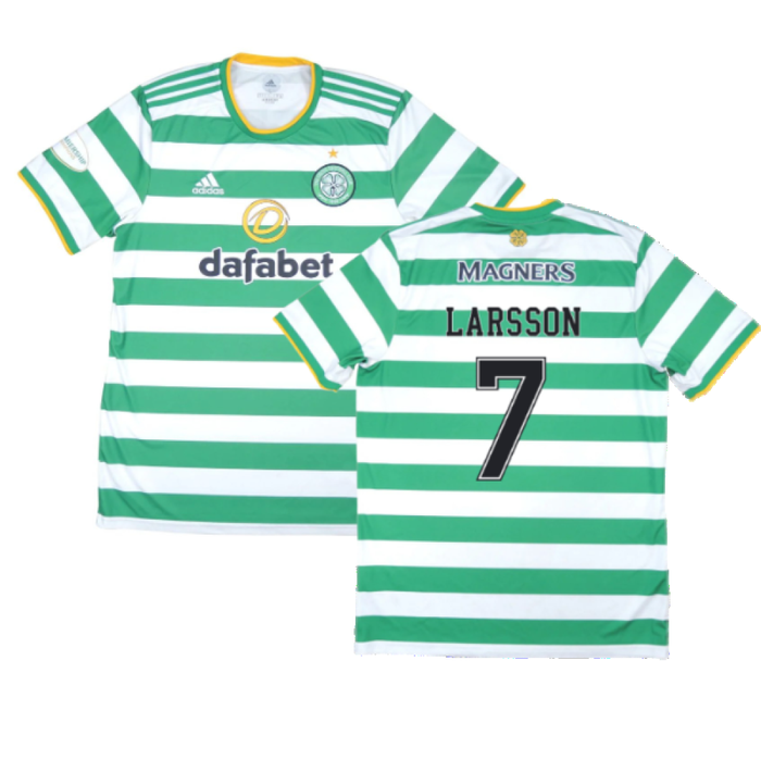 Celtic 2020-21 Home Shirt (XL) (Mint) (LARSSON 7)